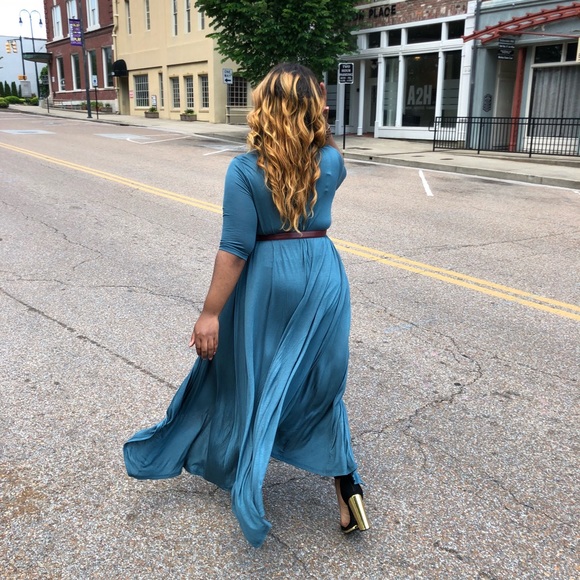 Teal Maxi Dress - Picture 2 of 3